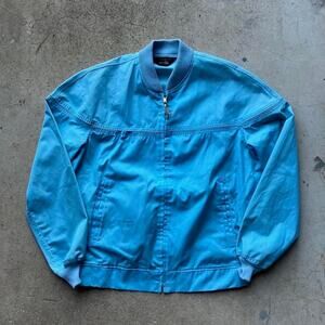 VINTAGE JC PENNEY BLUE TALON 70S JACKET LARGE
